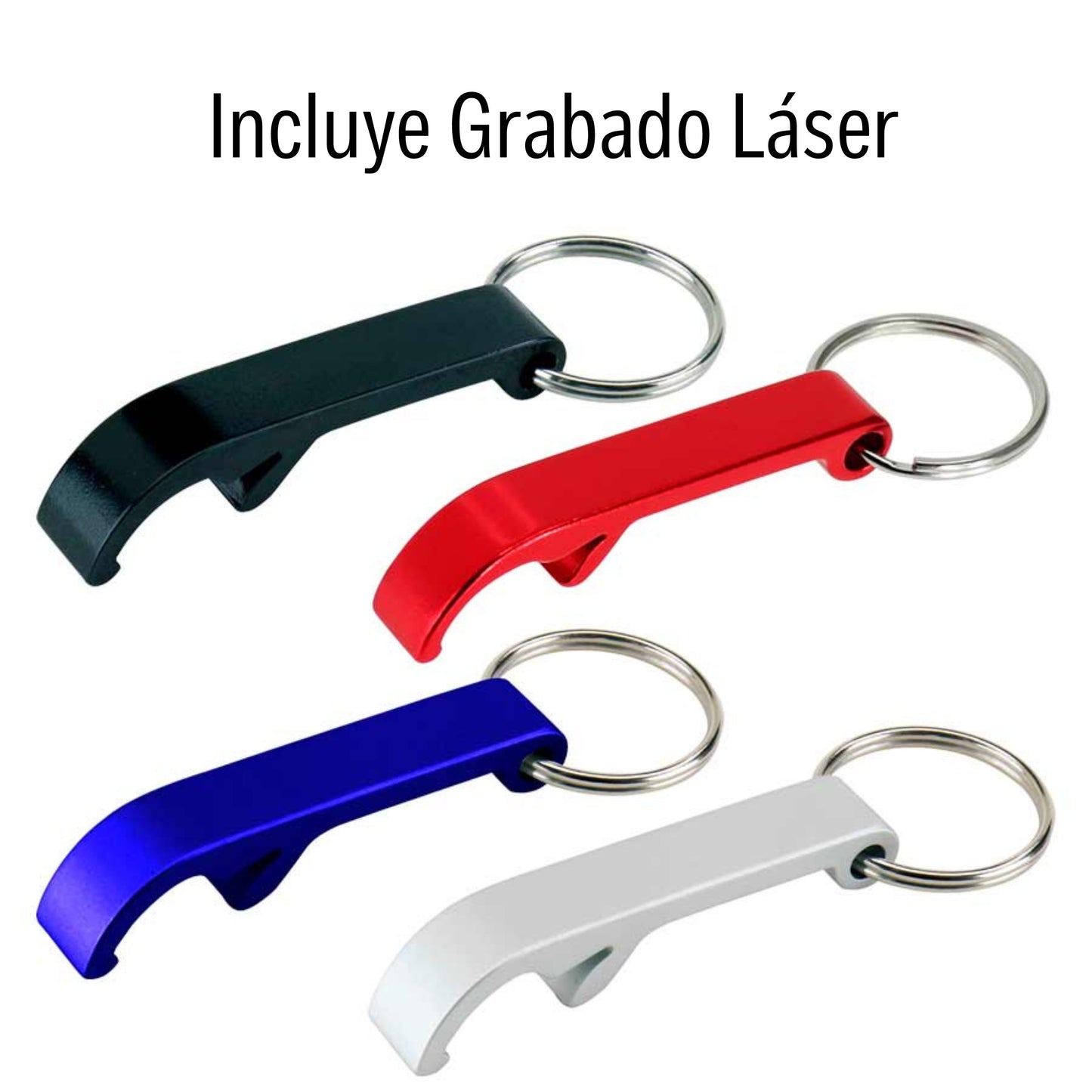 100 Llaveros Destapador con Grabado Láser