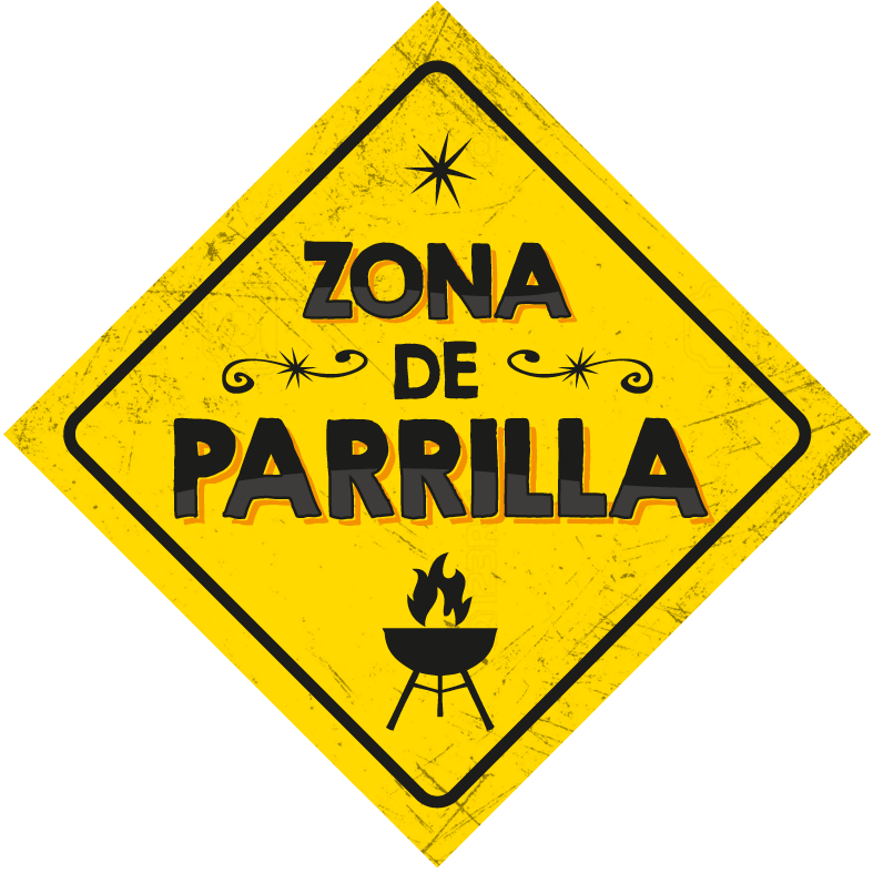 Letrero Quincho 33x33 cm. zona de parrilla