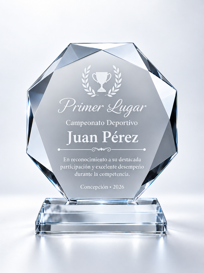 Galvano de Cristal Personalizado con Grabado Láser